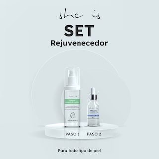 Foto 2 | Foto 2 | Kit Facial She is Skincare Rejuvenecedor Sérum Ác. Hialurónico + Espuma Dermolimpiadora