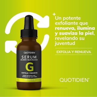 Foto 3 | Foto 3 | Ácido Glicólico + Aloe Vera Y Glicerina Skin Care Exfoliante Facial Suero Facial Quotidien QSerum 30 ml