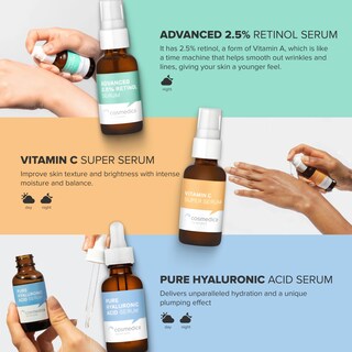 Foto 6 | Foto 6 | Set Trío De Sérum Facial Skincare Cosmedica Con Vitamina C Y Retinol - Venta Internacional.