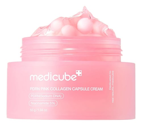 Medicube Salmon Dna Pdrn Crema De Cápsula De Colágeno Rosa Todo Tipo De Piel Día Noche