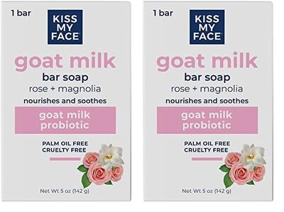 Foto 1 | Foto 1 | Barra De Leche De Cabra Soap Kiss My Face, Rosa Y Magnolia, 4 Onzas X 2 - Venta Internacional.