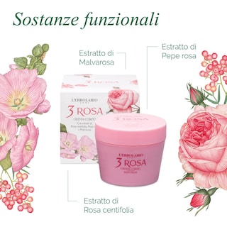 Foto 3 | Foto 3 | Crema Corporal L'erbolario 3 Rosa Hidratante Nutritiva 200 Ml - Venta Internacional.
