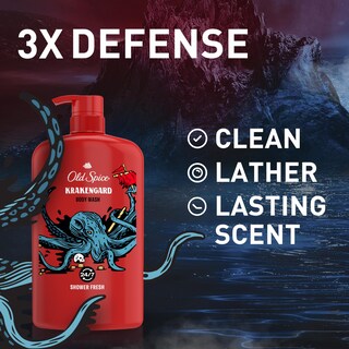 Foto 2 | Foto 2 | Gel De Baño Old Spice 3x Defense 24/7 Shower Fresh 990 Ml X4 - Venta Internacional.