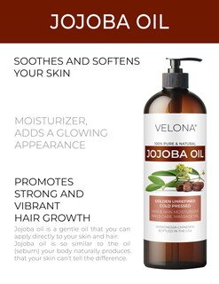 Foto 2 | Foto 2 | Aceite De Jojoba Velona 100% Puro Y Natural 480 Ml Prensado En Frío - Venta Internacional.