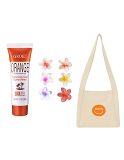 Foto 1 | Foto 1 | Kit Verano Protector Solar En Gel Bronceador + Pinzas Para Cabello Flor + Tote Güish