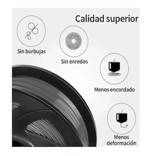 Foto 3 | Foto 3 | Filamento Pla 1,75mm Precisión Dimensional +/- 0,02mm 1kg Gris