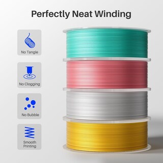 Foto 3 | Foto 3 | Filamento Para Impresora 3d Elegoo Silk Pla, 1,75 Mm, Gris Plateado, 1 Kg - Venta Internacional.