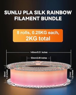 Foto 2 | Foto 2 | Paquete De Filamentos Para Impresora 3d Sunlu Pla Silk Rainbow, 2 Kg - Venta Internacional.