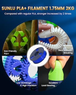 Foto 2 | Foto 2 | Filamento Para Impresora 3d Sunlu Pla+2.0 De 1,75 Mm, Paquete De 8 Unidades, 2 Kg - Venta Internacional.