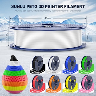 Foto 6 | Foto 6 | Paquete De Filamentos Para Impresora 3d Sunlu, Filamento Petg Multicolor De 1,75 Mm, Sellado Individ - Venta Internacional.