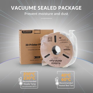 Foto 6 | Foto 6 | Filamento Para Impresora 3d Elegoo Rapid Pla Plus, 1,75 Mm, Negro, 4 Kg - Venta Internacional.