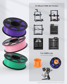 Foto 7 | Foto 7 | Filamento Para Impresora 3d Elegoo Pla De 1,75 Mm, Gris Espacial, 1 Kg - Venta Internacional.