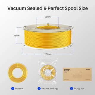 Foto 6 | Foto 6 | Filamento Para Impresora 3d Elegoo Silk Pla De 1,75 Mm, Paquete De 4 Unidades, 250 G - Venta Internacional.