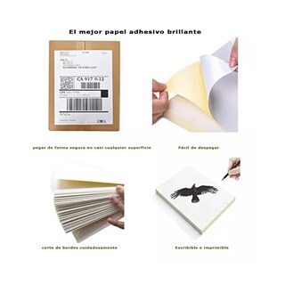 Foto 4 | Foto 4 | Papel Adhesivo Mate Tamaño Carta 100 Hojas Etiquetas Blanco