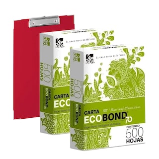 Foto 1 | Foto 1 | Papel Bond Carta 1000 Hojas Ecobond Blanco Con Tabla Clip