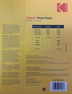 Foto 2 | Foto 2 | Papel Fotográfico Kodak, 8.5 X 11 Pulgadas, Mate, 145 G/m², 100 Hojas - Venta Internacional.