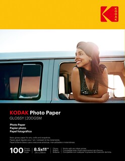 Foto 1 | Foto 1 | Papel Fotográfico Kodak, 200 G/m², Brillante, 8,5 X 11, 100 Hojas/paquete - Venta Internacional.