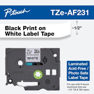 Foto 2 | Foto 2 | Tape Brother P-touch Tze-af231 Original De 12 Mm X 8 M, Negro Sobre Blanco - Venta Internacional.