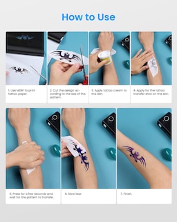 Foto 5 | Foto 5 | Papel De Transferencia De Tatuajes Phomemo, 100 Hojas, Tamaño A4 - Venta Internacional.