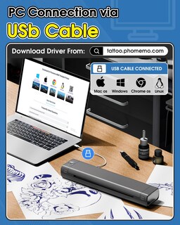 Foto 4 | Foto 4 | Impresora De Plantillas Para Transferencia De Tatuajes Phomemo M08f Con 10 Hojas - Venta Internacional.