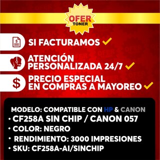 Foto 8 | Foto 8 | Tóner 057 SIN CHIP compatible con CANON LBP220 MF440 Series LBP226dw MF445dw Negro 2 PZAS