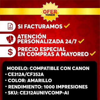 Foto 8 | Foto 8 | Pack de 2 Tóners 12A-Y/52A-Y Compatibles con Canon en Amarillo