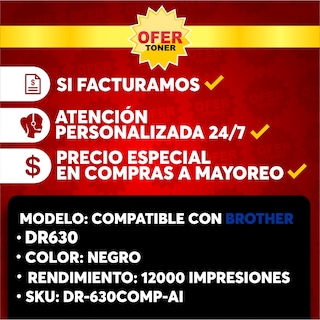 Foto 7 | Foto 7 | Tóner 2 Pack Drum DR630 Compatible con Brother HL-L2300D, L2305W, L2320D, L2340DW Negro