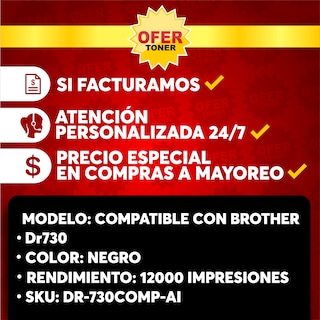 Foto 7 | Foto 7 | Drum Negro DR-730 Compatible con Brother L2350/ 2370/ 2390/ 2395 2 Piezas
