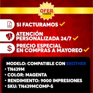 Foto 7 | Foto 7 | Tóner Magenta TN439M Compatible con Brother HL L9310/ MFC L9570/ L9310/ HL L9310CDW