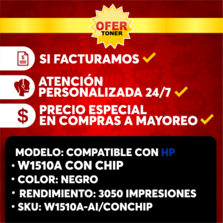 Foto 8 | Foto 8 | Tóner Negro W1510A Compatible con HP 4003/ 4103