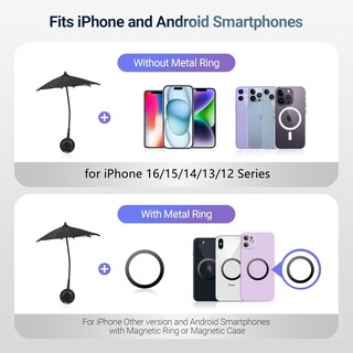Foto 6 | Foto 6 | Paraguas De Teléfono Celular Jjc, Parasol Magnético Para Iphone - Venta Internacional.