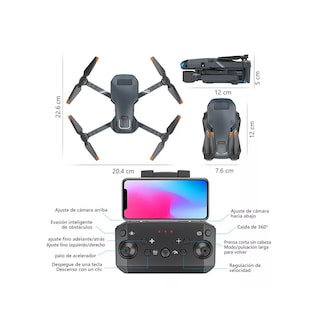 Foto 2 | Foto 2 | Dron Cuadricóptero Control Remoto cámara 4k Hd Eo Safe Import Esi-3705 color Gris