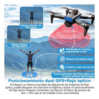 Foto 2 | Foto 2 | Drone Con 3 Cámara Profesional 8k A Control Remoto Eo Safe Imports Esi-20200 Negro