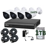 Kit 4 Cámaras de Seguridad Dahua Bullet Audio Integrado 1tb Detección Rostros