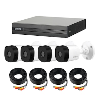 Foto 1 | Foto 1 | Kit de 4 Cámaras de Seguridad DAHUA 1080p HD DVR 8 Canales Bala color Blanco