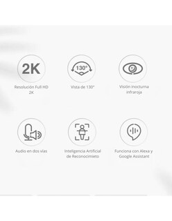 Foto 2 | Foto 2 | Cámara de Seguridad Inteligente para Interiores Graba En 2k Compatible con Alexa y Google