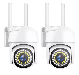 Foto 1 | Foto 1 | Cámara De Seguridad Exterior Wifi Hd 360° 2 Pcs Blanco