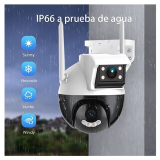 Foto 8 | Foto 8 | Camara De Seguridad Doble Lente 2+2mpx Wifi Ptz 360 Grados Para Interiores Y Exteriores