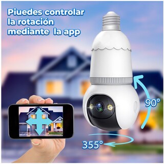 Foto 2 | Foto 2 | Camara De Vigilancia Wifi Tipo Foco 4mpx Con Luz Led Vision Nocturna Con Movimiento