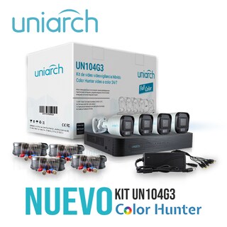 Foto 1 | Foto 1 | Kit Vigilancia Uniarch 4 Camaras Bala Color De Noche Grabador Dvr 4 Canales Hd