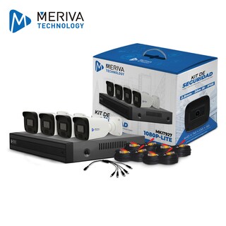 Foto 1 | Foto 1 | Kit De Vigilancia Meriva 4 Cámaras Bala Interior/exterior, Grabador Dvr 4 Canales Hd 1080 Lite, 4 Cables De 18 Mts, Aplicación M