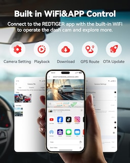 Foto 4 | Foto 4 | Cámara De Salpicadero Redtiger F9 4k, Frontal Y Trasera 1080p, Wifi, Gps, 256 Gb - Venta Internacional.