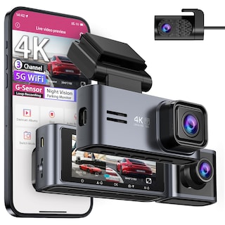 Foto 1 | Foto 1 | Dash Cam Ombar 5g Wifi Gps De 3 Canales 2k+1080p+1080p Con 64 Gb - Venta Internacional.