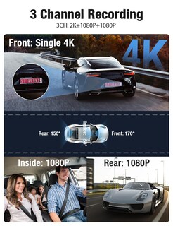 Foto 2 | Foto 2 | Dash Cam Ombar 5g Wifi Gps De 3 Canales 2k+1080p+1080p Con 64 Gb - Venta Internacional.