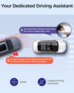 Foto 6 | Foto 6 | Dash Cam Azdome M01 Pro 3k Wifi Delantera/trasera De 64 Gb Con Adas - Venta Internacional.
