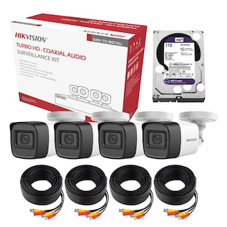 Foto 1 | Foto 1 | Hikvision Kit Turbohd 5 Megapixel 4 Cã¡maras Micrã³fono Hdd 1tb Hik5mpslq-kit-1tb