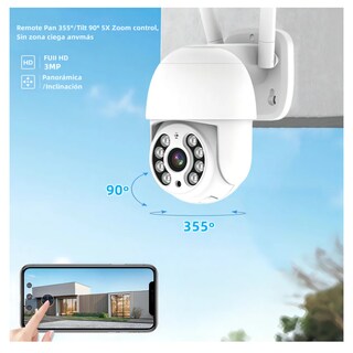 Foto 5 | Foto 5 | 2pcs Cámaras De Seguridad Exterior Wifi Hd Ip Visión Alarma Lab.g Color Blanco