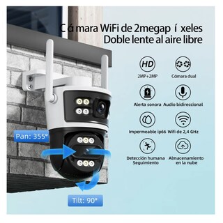 Foto 3 | Foto 3 | Cámara De Seguridad Wifi Exterior Resolución 2mp Lab.g Negro Con Blanco