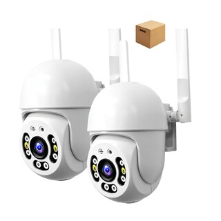 Foto 1 | Foto 1 | 2pcs Cámara De Seguridad Exterior Wifi Visión Nocturna 3mp Belug Blancas