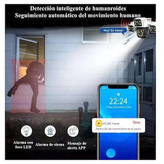Foto 5 | Foto 5 | Cámaras de Seguridad Exterior 360° 4 Lentes Lab.g Blanco